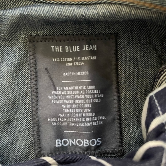 BONOBOS The Blue Jean Distressed Straight Leg Classic Stretch Size 32x32 - Picture 8 of 10